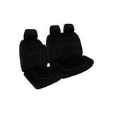 Getaway Neoprene Seat Covers Suits Ford Transit VO Dual Cab Bucket & 3/4 Bench 9/2014-On Waterproof Black Stitch
