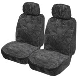 Explorer Diamond Pattern Sheepskin (Lambswool) Deploy-Safe Seat Covers Pair 