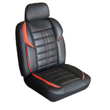 Altitude Leather Look Seat Covers Airbag Deploy Safe - Black/Red