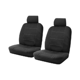 Wet N' Wild Neoprene Wetsuit Black Front Car Seat Covers Airbag Deploy Safe White Stitching One Pair XL