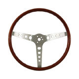 Classic 3 Spoke Deep Dished 15″ Wood Rim Steering Wheel 3 Bolt Mustang/Shelby Style AAA-9129
