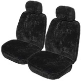 Custom Sheepskin Seat Covers Suits Toyota Hilux Dual Cab SR/SR5 10/2015-On 22mm Black Pair