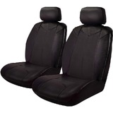 Black Bull Leather Look Seat Covers (No Logo) Airbag Deploy Safe - Black