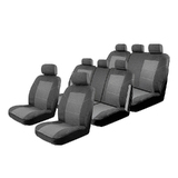 Custom Velour Seat Covers Suits Kia Carnival YP 2/2015-8/2020 3 Rows Deploy Safe Charcoal EST6864CHA