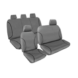 First Row - Tradies Full Canvas Seat Covers suits Toyota Hilux Workmate Dual Cab 5/2005-6/2015 Grey RM1026.TRG 