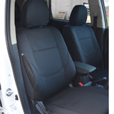 Row 1 and 2 Set - Custom Black Wet Seat Neoprene Seat Covers plus console cover B-T-BBLK-HOL-116NP