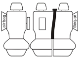 Canvas Custom Made Front Seat Covers Suits Ford Transit AV Van Trend SWB/Trend LWB/Sport SWB 8/2023-On Charcoal
