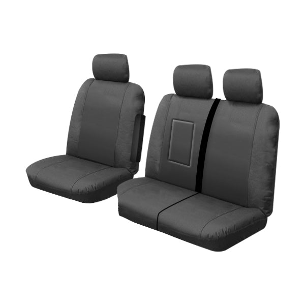 Canvas Custom Made Front Seat Covers Suits Ford Transit AV Van Trend SWB/Trend LWB/Sport SWB 8/2023-On Charcoal