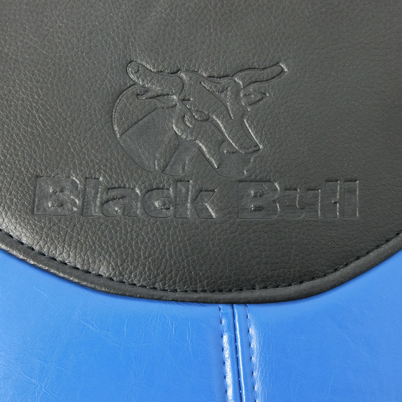 Black Bull Leather Look Seat Covers Airbag Deploy Safe Black/Blue One Pair Size 30
