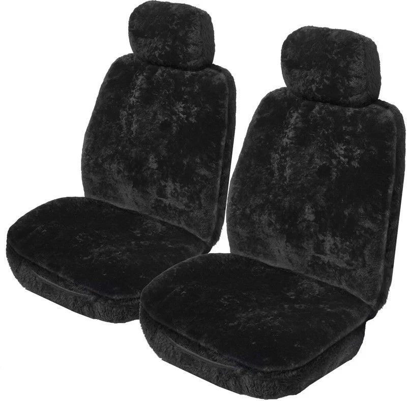 Custom Sheepskin Seat Covers Suits Toyota Kluger 3/2021-On 22mm Black Pair