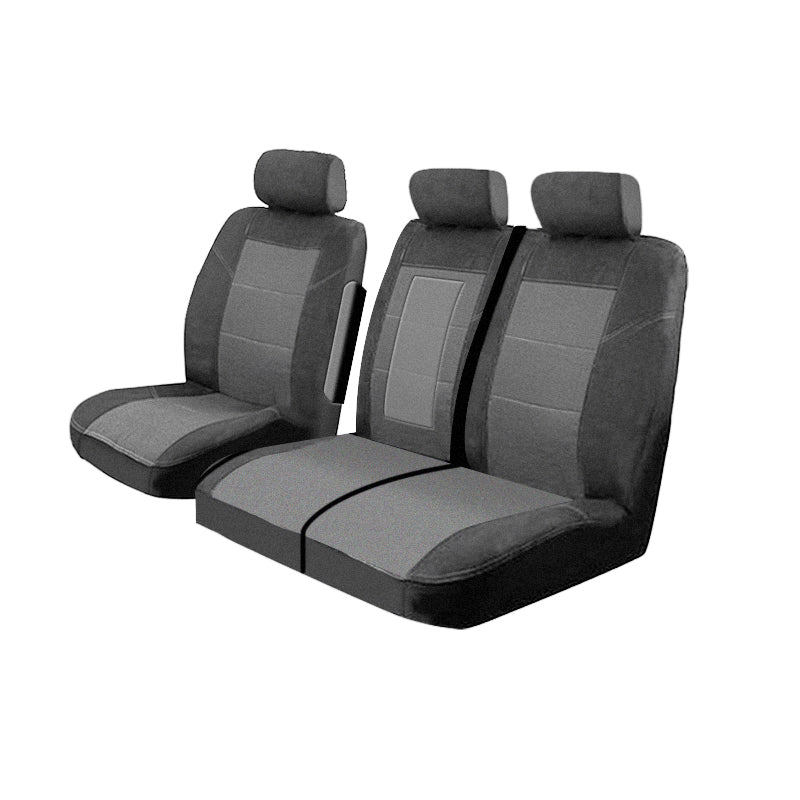 Esteem Velour Seat Covers Suits Ford Transit Custom VN VO 290S SWB/330L LWB Van 9/2013-7/2023 Charcoal EST7110CHA