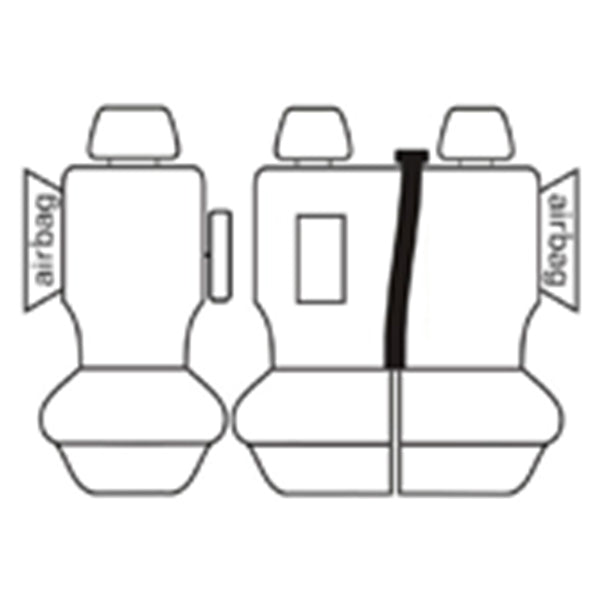 Esteem Velour Seat Covers Suits Ford Transit Custom VN VO 290S SWB/330L LWB Van 9/2013-7/2023 Charcoal EST7110CHA