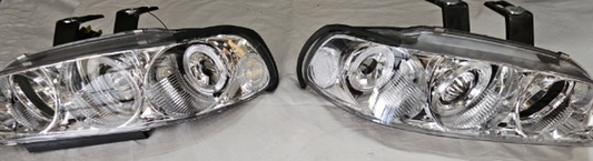 Projector Head Light Chrome/Clear Set suits Honda Civic EG Hatch 1992-1995 JCV923-PHHLS