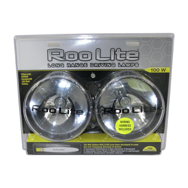 Roo Lite 180XP 4WD Long Range Driving Lights Pair Wiring Harness Inclu ...