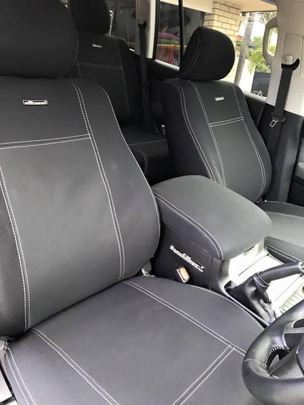 Wet Seat Neoprene Seat Covers suits Toyota Landcruiser 200 Series GX/GXL Wagon 10/2007-7/2021 Charcoal Stitching