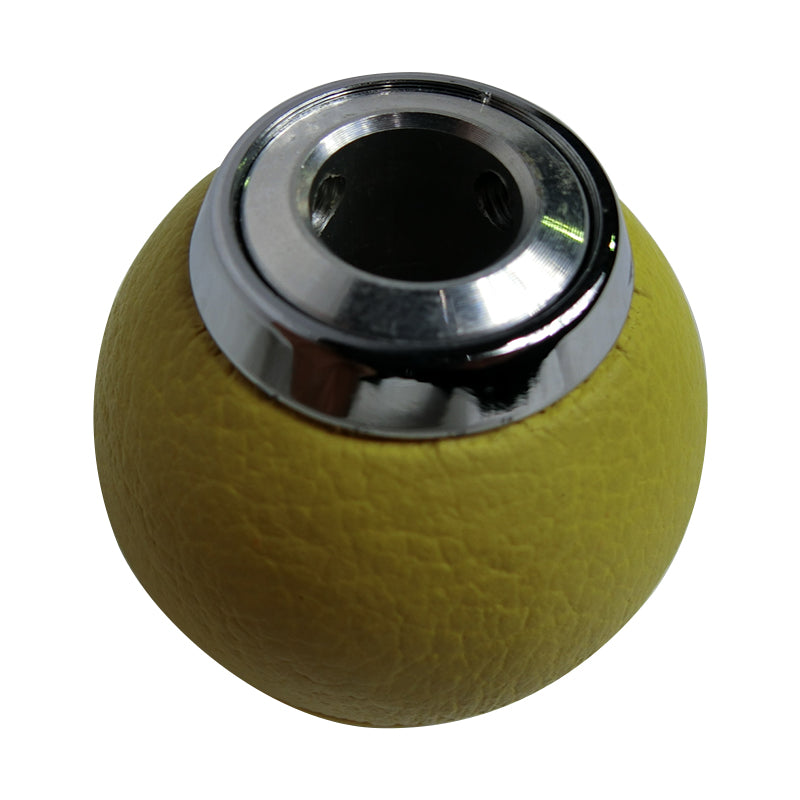 Isotta Gear Shift Knob Viper Yellow Leather Chrome Manual