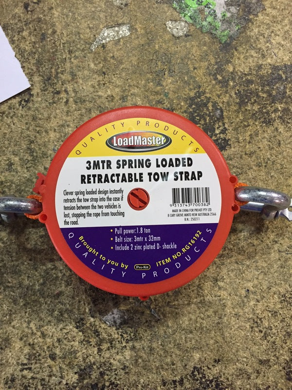 Towing Accessories: Retractable Spring Loaded Tow Rope 3 Meter 1.8T RG16192