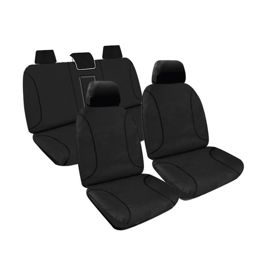 Tradies Full Canvas Seat Covers Suits Isuzu Dmax Dual Cab TF SX 7/2020-On Black