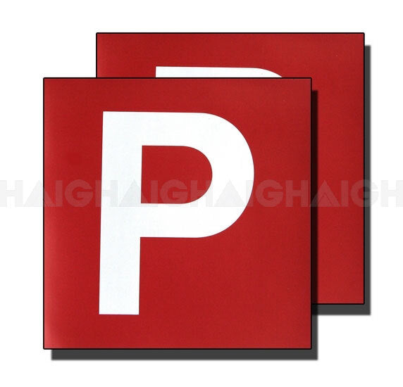 Magnetic Red Provisional P plates MP4 – Motoquipe New Zealand