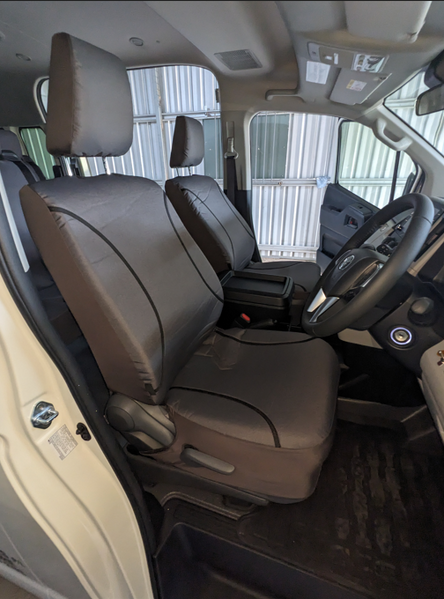 Kakadu Canvas Custom Made Grey Seat Covers suits Toyota Hi-Ace Commuter Bus 2/2019-on 5 Rows