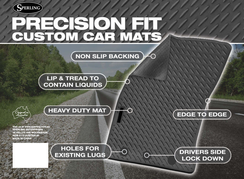 Rubber Custom Floor Mats Suits Mitsubishi ASX SUV 7/2010-8/2019 Front & Rear Black MRBMT002BLK2RW