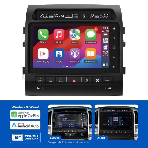 9" Advanced infotainment system suits Landcruiser 200 Sahara 2007-2009 AMUTO51A