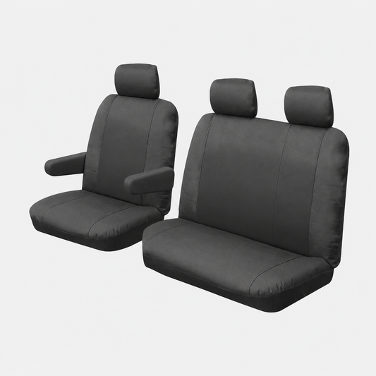 Custom Made Canvas Seat Covers suit VW Transporter T6 TDI340 LWB Single Cab 07/2015-On