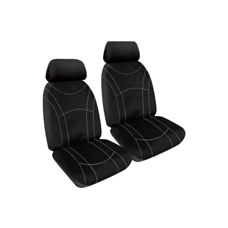 Getaway Neoprene Seat Covers suits Toyota Hiace SLWB/GL Commuter Bus 5 Rows 2/2019-Current White Stitch
