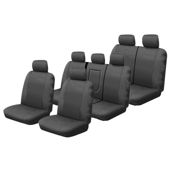 Outback Canvas Seat Covers suits Toyota Prado 150 Series Wagon-GX/GXL/VX/Kakadu 11/2009-7/2024 Charcoal