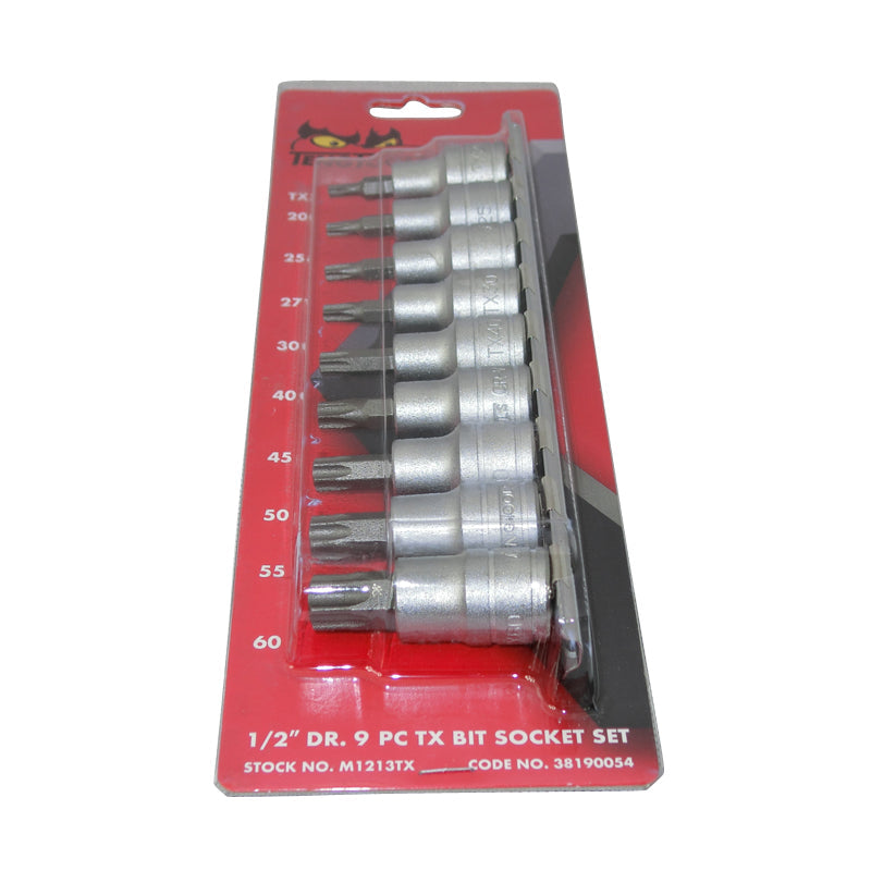 Teng Tools - 9 Piece 1/2 inch Drive Torx Socket Set M1213TX
