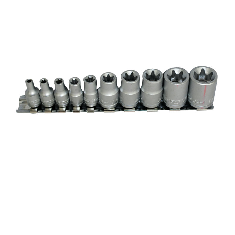 Teng Tools - 10 Piece 1/4 inch and 3/8 inch Drive TX-E Sockets on Clip ...