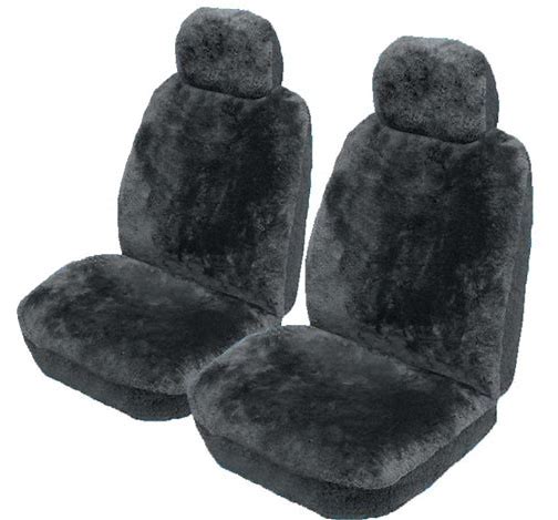 Custom Sheepskin Seat Covers Suits Isuzu D-Max Ute TF, Holden Colorado RG 6/2012-7/2020 22mm Charcoal Pair