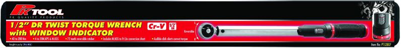 Torque Wrench - 1/2  Drive With Window Indicator Click Type 40 To 200Nm With Case