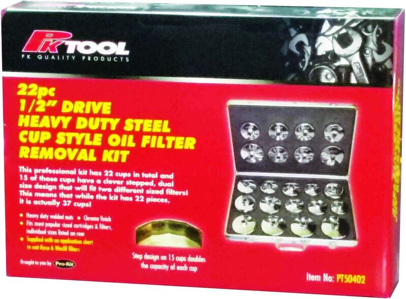 Oil Filter Removal Kit - 22Pc Cup Style Kit