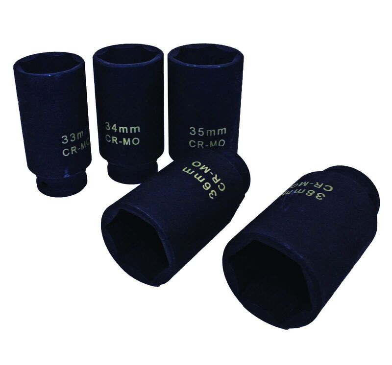 Socket Set - 8Pc 1/2 Dr 6Pt Pneumatic Deep Spindle Axle Nut