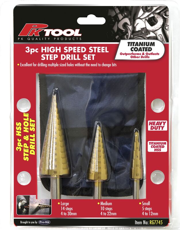 Step Drill Set - 3Pc