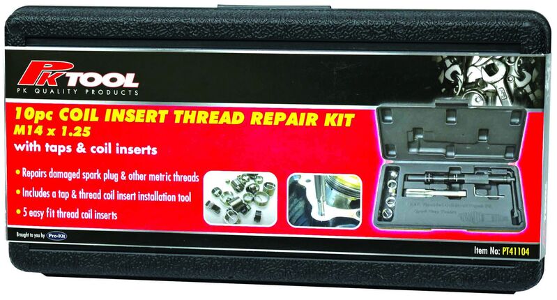 Thread Repair Kit - 10Pc Coil Insert With Tap & Coils M14 X 1.25