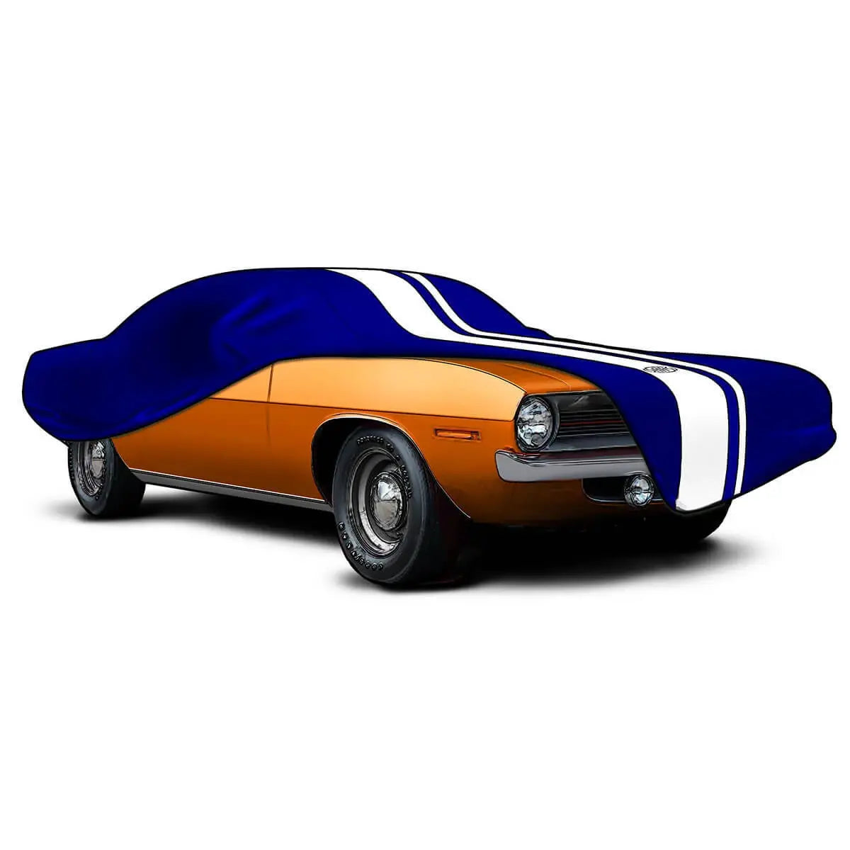 Indoor Classic Weatherproof Car Cover Extra Large Blue With White Stripes 5.7m SC1023