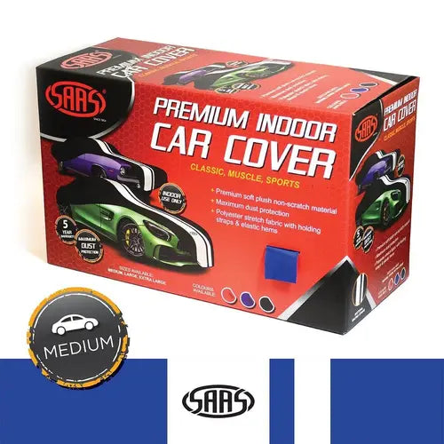 Indoor Classic Weatherproof Car Cover Small Blue With White Stripes 4.0m SC1020