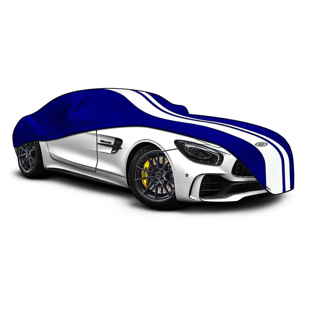 Indoor Classic Weatherproof Car Cover Extra Large Blue With White Stripes 5.7m SC1023