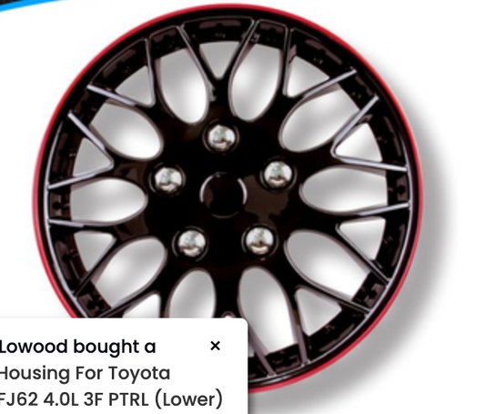 Gear-X Car Wheel Covers Hubcaps Ice Black/Red Set Of 4 [Size: 15 inch] GXP970IB/R-15