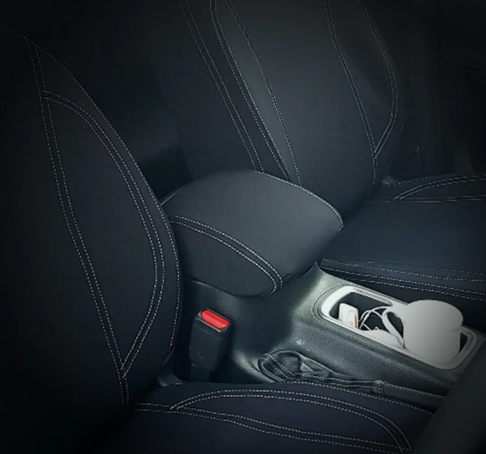 Black Neoprene w/Black Stitching Console Cover Suits Isuzu MU-X Wagon 6/2021-On CC-BBLK-IS-1626CC