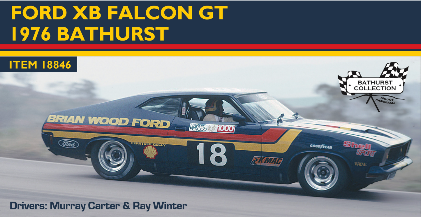 1:18 Classic Carlectables Ford XB Falcon GT 1976 Bathurst Carter/Winter 18846