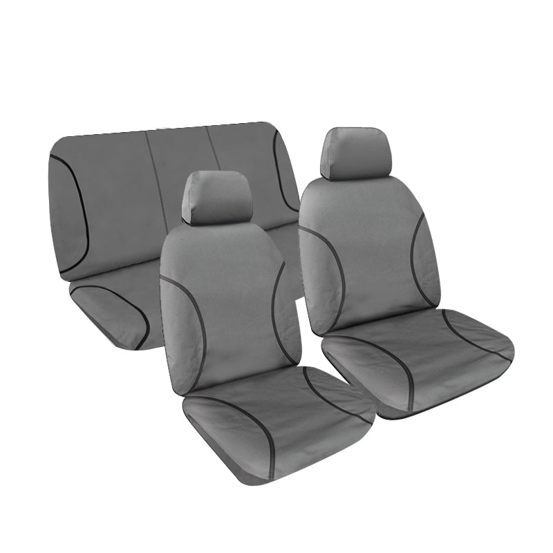 Tradies Full Canvas Seat Covers Suits Ford Ranger PX/2/3 Series Super Cab XL 2011-4/2022 2 Rows PCF451CVCHA