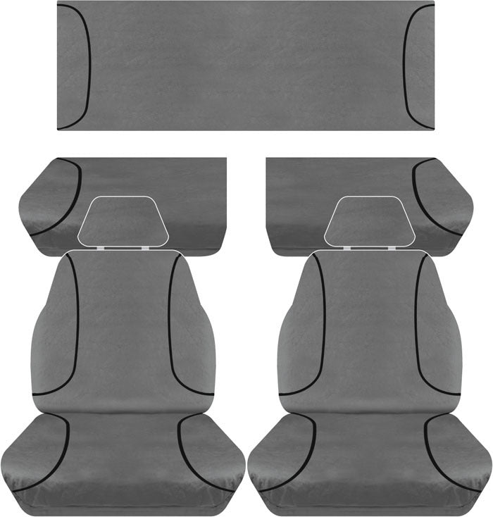 Tradies Full Canvas Seat Covers Suits Ford Ranger PX/2/3 Series Super Cab XL 2011-4/2022 2 Rows PCF451CVCHA