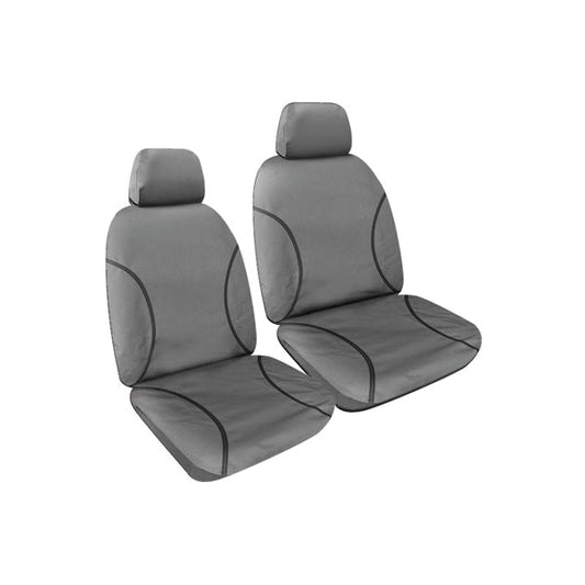 Tradies Canvas Seat Covers Suits Ford Ranger (PY) XLT / XL Super Cab 6/2022-On Grey