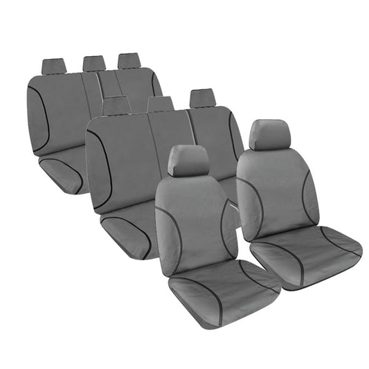 Tradies Canvas Seat Covers suits Toyota Landcruiser Wagon (200 Series) GXL/8 Seater 7/2009-7/2021 Grey