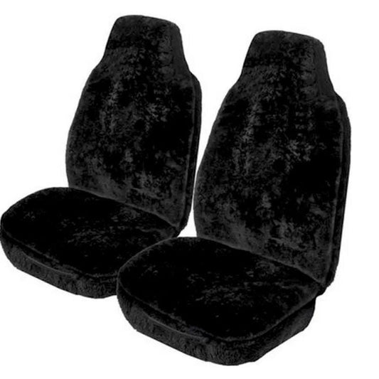 Custom Sheepskin Seat Covers Suits Isuzu D-Max / Mazda BT-50 Single Cab 7/2020-On 22mm Black Pair