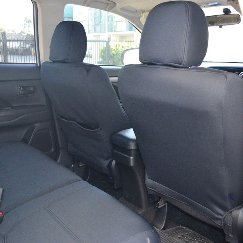 Wet Seat Black Neoprene Seat Covers Suits Ford Ranger PX2/3 Dual Cab 7/2015-11/2020 Black Stitching