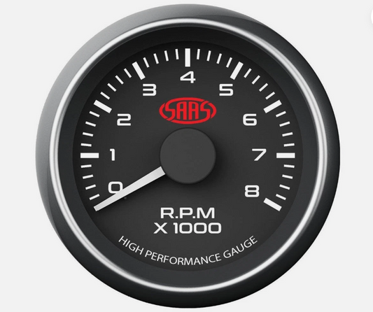Saas 52mm 2 Inch Car Tacho Gauge Black Face Multi Colour SG-TAC52B